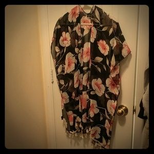 Floral sheer shall/cover up